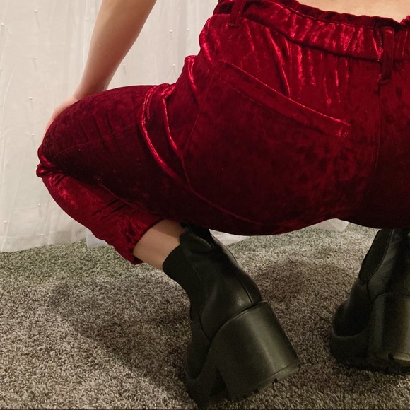 Red Velvet Pants - Picture 2 of 3